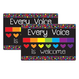 Smart Poly® Welcome Mat with Slip Resistant Backing, 15.5" x 23.5", Every Voice Welcome Here, Pack of 2 - 1 of 3