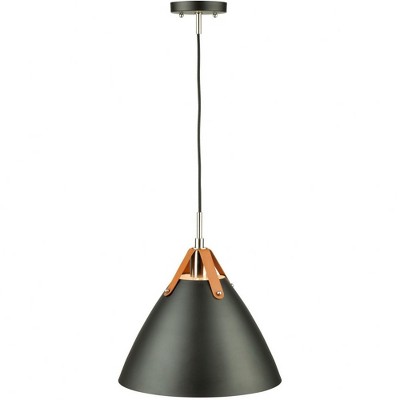 Contemporary Matte Black and White LED Pendant Light