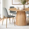 5-piece Oak Round Dining Table Set for 4, 46''Manufactured Wood Grain Table and 4 Upholstered Dining Chairs for Dining Room Furniture-Maison Boucle - image 3 of 4