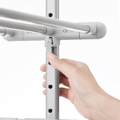 Whitmor Gray 4-Tier Adjustable Metal and Plastic Shoe Rack