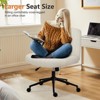 MAYEERTY Office/Vanity Chair - Cross-Legged Armless Swivel Fabric Seat, Height-Adjustable Wide Padded Task Chair w/Replaceable Wheels/Fixed Base - 4 of 4
