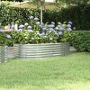 vidaXL Silver Garden Raised Bed - Durable Powder-Coated Steel, Oval Shape, DIY Assembly, Decor for Garden, Balcony, and Patio - 2 of 4
