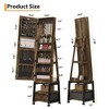 66" Full Length Mirror Jewelry Cabinet  Lockable Standing Armoire Organizer with Storage Drawer, Back Shelf, 360° - 2 of 4