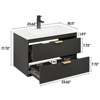 Bathroom Vanity with 2 Storage Darwers, Floating Wall Mounted Vanity with Sink, Faucet, Drain - 2 of 4