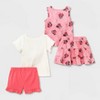 Toddler Girls' 4pc Minnie Mouse Solid Top and Bottom Set - Pink - image 2 of 4