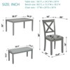 NicBex Dining Room Table Set for 6 Dining Table with MDF Tabletop, 4 X-Shaped Backrest Chairs and 1 Bench for Dining Room - 2 of 4