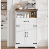 Farmhouse Storage Cabinet, Freestanding Bathroom Organizer with Doors and Drawer - 2 of 4