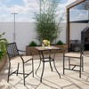 Costway Patio Square Bar Table Wood-Like Tabletop Metal Frame Garden Backyard - 2 of 4
