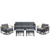Outdoor Swivel Rocker Patio Chairs High Back Wicker Patio Furniture - 3 of 4
