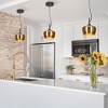 LNC Resplandor 1-Light 7" Mid-Century Modern Mini Dome Pendant Lights, Polished Gold - 2 of 4