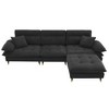 YOOCOZZ Chenille Sectional Sofa with Moveable Ottoman and Two-tone Adjustable Metal Legs - 2 of 4