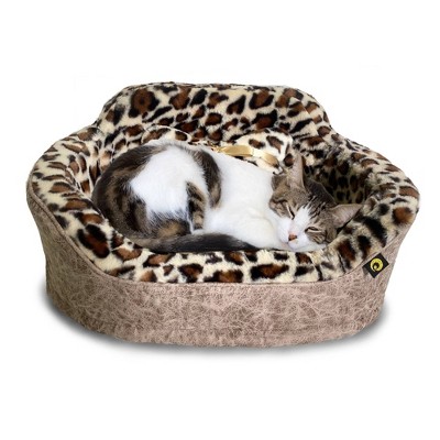 Precious Tails Leopard Princess Cat and Dog Bed - S - Taupe