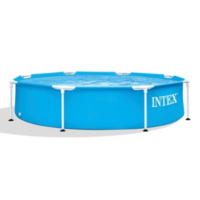 INTEX 28205EH Metal Frame Above Ground Swimming Pool: 8ft x 20in – Puncture-Resistant Material – Easy Assemble – Rust Resistant – 483 Gallon Capacity