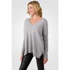 J CASHMERE Women's 100% Cashmere Slouchy Dolman Sleeve Double V Neck Sweater - 3 of 4