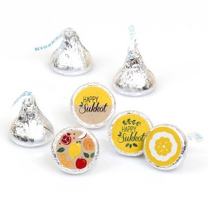 Big Dot of Happiness Sukkot - Sukkah Holiday Round Candy Sticker Favors - Labels Fits Chocolate Candy (1 sheet of 108) - 1 of 4