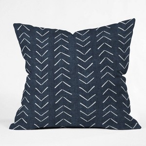 16"x16" Becky Bailey Mud Cloth Big Arrows Square Throw Pillow Navy - Deny Designs - 1 of 4