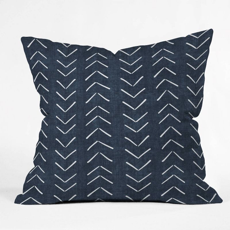 16&#34;x16&#34; Becky Bailey Mud Cloth Big Arrows Square Throw Pillow Navy - Deny Designs, 1 of 6
