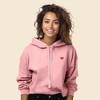 Dalix Pixel Heart Embroidered Fleece Cropped Hoodie Cold Fall Winter Women - 2 of 4