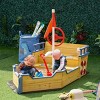 INFURNIC Baby Activity Gyms Wooden Pirate Sandbox with Bench Seats and Storage for Backyard Fun, Multicolor, 62.3"*30.8"*18" - 2 of 4
