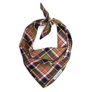The Worthy Dog Flannel Plaid Classic Square Tie-On Bandana - 1 of 3