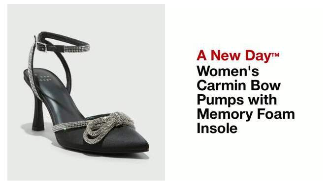Women's Carmin Bow Pumps with Memory Foam Insole - A New Day™, 2 of 12, play video