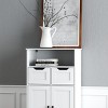 GlasFlength Decorative Storage Cabinets Modern Accent Storage Cabinet with 2 Doors Free standing Cabinet for Living Room, White, 23.6"*11.8"*42.5" - 4 of 4
