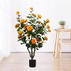 Camellia Artificial Plant, 3.28FT Faux Flower Plants Artificial Tree with Planter Tree with Vibrant Flowers Faux Flower Plants Plant in Pot - 3 of 4