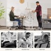 Black 1 Set Wooden Adjustable Height Mobile Foldable Computer Desk Standing Workstation Bedside Writing Table Small Single Desk - 4 of 4