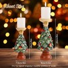 MOEPISY Set of 2 Christmas Tree Candle Holder Decor, Candle Stand for Pillar Candles - 2 of 4