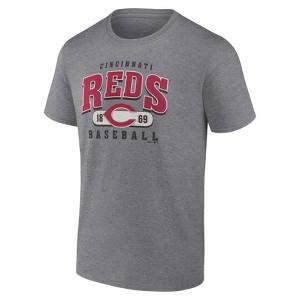 MLB Cincinnati Reds Men's Gray Bi-Blend Short Sleeve T-Shirt - 1 of 4
