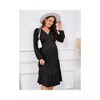 Clearlove Womens Elegance Maternity Dresses Long Sleeve Midi Dress Casual V Neck Button Down Tiered Flowy Aline Waist Shirt Dress - 4 of 4