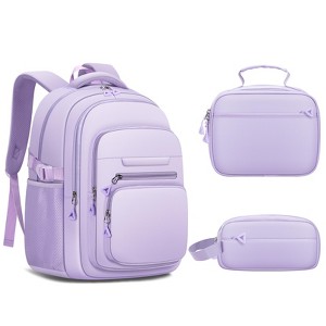 Kids Backpack for Girls School Backpack with Lunch Box 3Pcs Set Pencil Case Bookbag Cute Elementary Students Daypacks - 1 of 4