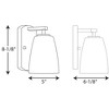 Progress Lighting Leap Collection 1-Light Vanity Fixture, Brushed Nickel, Tapered Etched Glass Shade - 2 of 2