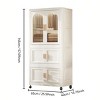 SEVOBAL Utility Storage Cabinets Portable Folding Wardrobe with Boxes, Wheels, Magnetic Door for Dorms, Apartments , White, 15.75"*25.59"*57.09" - 3 of 4