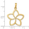 Black Bow Jewelry 14k Yellow Gold 22mm Plumeria Silhouette Pendant - 3 of 4