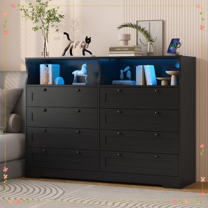 Dresser for Bedroom, TV Stand Dresser with Charging Station and LED Lights - 1 of 4