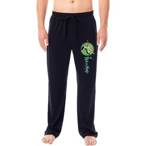 Rick and Morty Mens' TV Show Series Portal Character Sleep Pajama Pants Black - 1 of 4