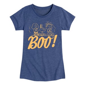 Girls' - Peanuts - Boo Fitted Short Sleeve Graphic T-Shirt - 1 of 4