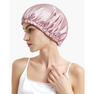 Mommesilk 22 Momme Pure Long Silk Hair Bonnet - Black : Target