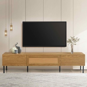 MAYEERTY TV Stand for TVs up to 80", Modern Framhouse Media Console,Entertainment Center with Metal Legs, Tv Cabinet for Living Room - 1 of 4