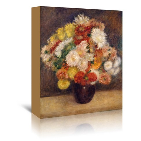 Americanflat 5x7 Gallery Wrapped Canvas Bouquet Of Chrysanthemums by  Auguste Renoir