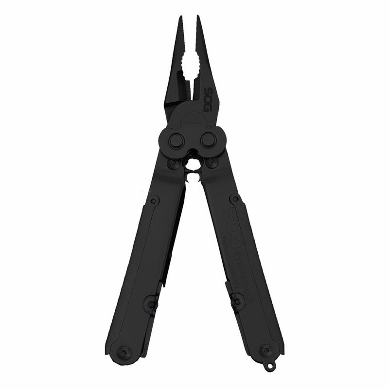 SOG PowerLock Oxide Stainless Steel Folding Knife 18 Multi Tool Pliers with Screwdrivers, Crimper, Can Opener, Gripper, and Cutter, Black (2 Pack), 5 of 7