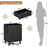 Gikpal Fluted Night Stands for Bedroom, Modern Bedside Table with 3 Drawers & Charging Station, Fluted Panel End Tables for Bedroom & Living Room - 2 of 4