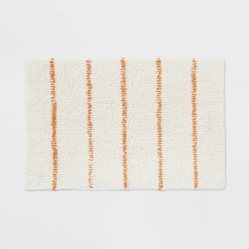 20"x30" Modern Tufted Stripe Bath Rug Yellow/cream - Threshold™ : Target