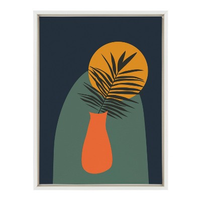 18" x 24" Sylvie Tropical Vase Framed Wall Canvas by Oris Eddu - Kate & Laurel All Things Decor
