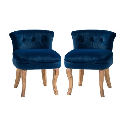 Serena Vanity Stool Set of 2 With Tufted Backrest | HULALA HOME