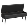 Storage Ottoman Bench, Mid-Century Modern Entryway Bedroom Bench, Synthetic Leather with Stitchin, Leather Bench with Storage Ottoman, Foot Rest - 2 of 4