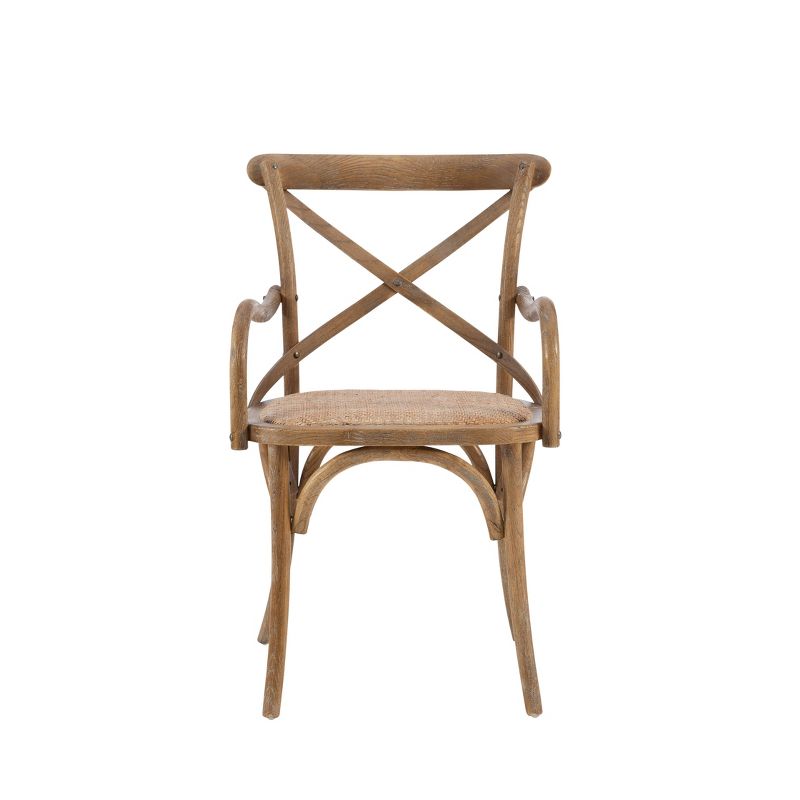 Helia Cross Back Traditional Chair Ash Gray/Natural - Linon, 4 of 13