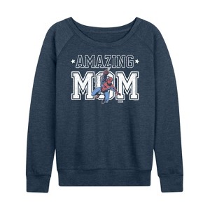 Women's - Marvel - Amazing Mom Spider-man Lightweight French Terry Wide Neck Long Sleeve Shirt - 1 of 4