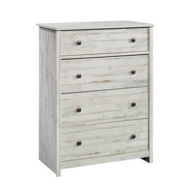 White Plank Farmhouse 4-Drawer Chest with Soft Close